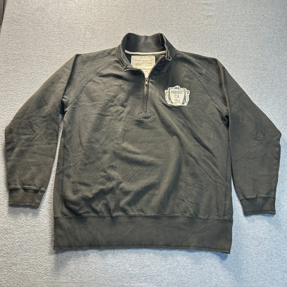Ouray Sportswear 65 Quarter Zip Sweatshirt Mens XXL Charcoal Collegiate Preppy